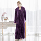 Thickened and extra long flannel pajamas, pineapple plaid pajamas