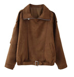 Casual brown loose jacket
