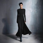 Flat knit wrap skirt knot long skirt