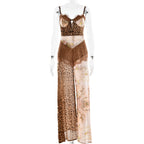 Split tube top chiffon dress