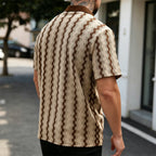 Shirt Vintage Checked Knitted Short Sleeve Shirt