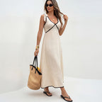 Sleeveless vest skirt backless dress