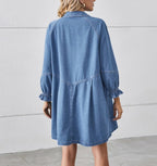 Lantern sleeve loose dress