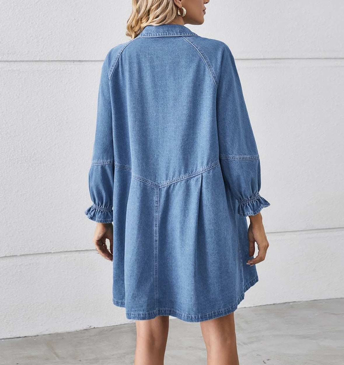 Lantern sleeve loose dress