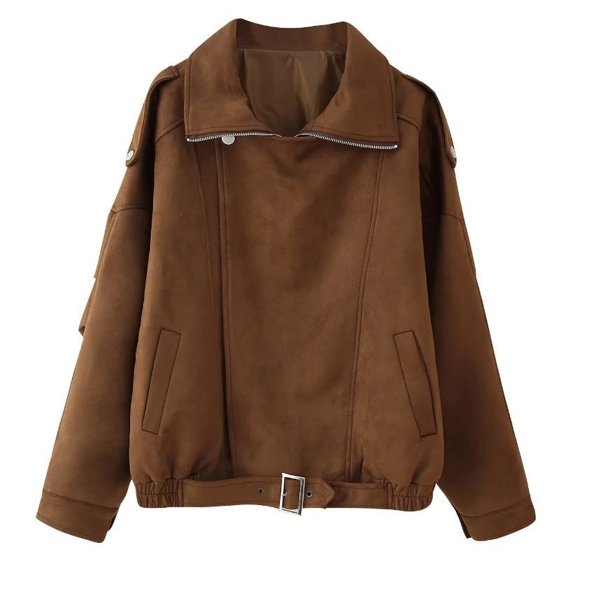Casual brown loose jacket