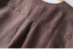 Flax mulberry silk round neck long sleeve shirt