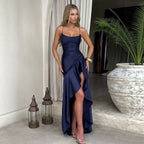 Suspender dress ruffle irregular dress