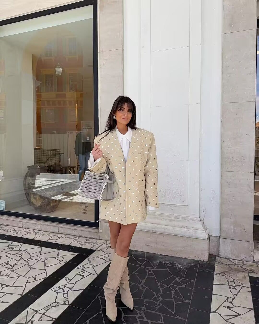 Rivet embellished blazer
