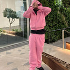 Loose solid color sports suit