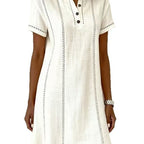 V-neck splicing shirt dress