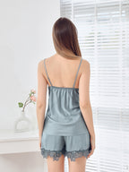 Silk suspender shorts nightgown V-collar loungewear