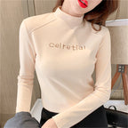 German velvet semi-turtleneck long-sleeved bottoming shirt