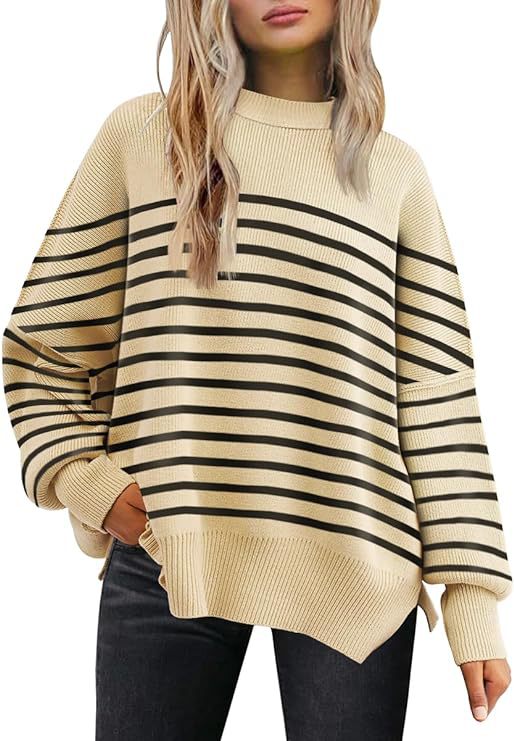crew neck bat wing long-sleeved sweater
