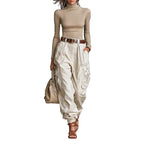 Multi-pocket tooling trousers for women
