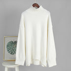 Solid color turtleneck knitted sweater