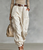 Multi-pocket tooling trousers for women
