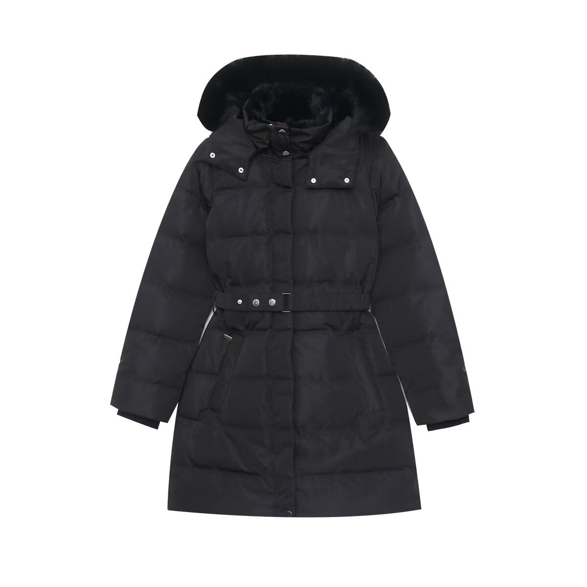 Simple thermal hooded down jacket