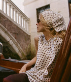 Coffee bean print loose satin dress