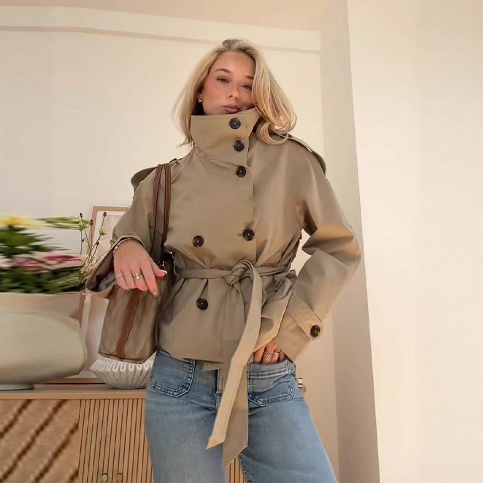 High-quality commuter stand-up double-exhaust waist-style jacket