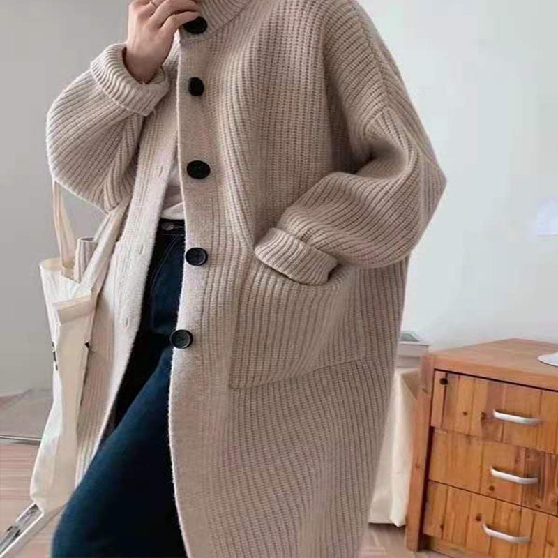 Cozy Oversized Cardigan ?¡ìC Thick Stand Collar Winter Coatigan
