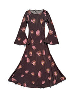 Silk floor-to-ceiling dress crew neck dress
