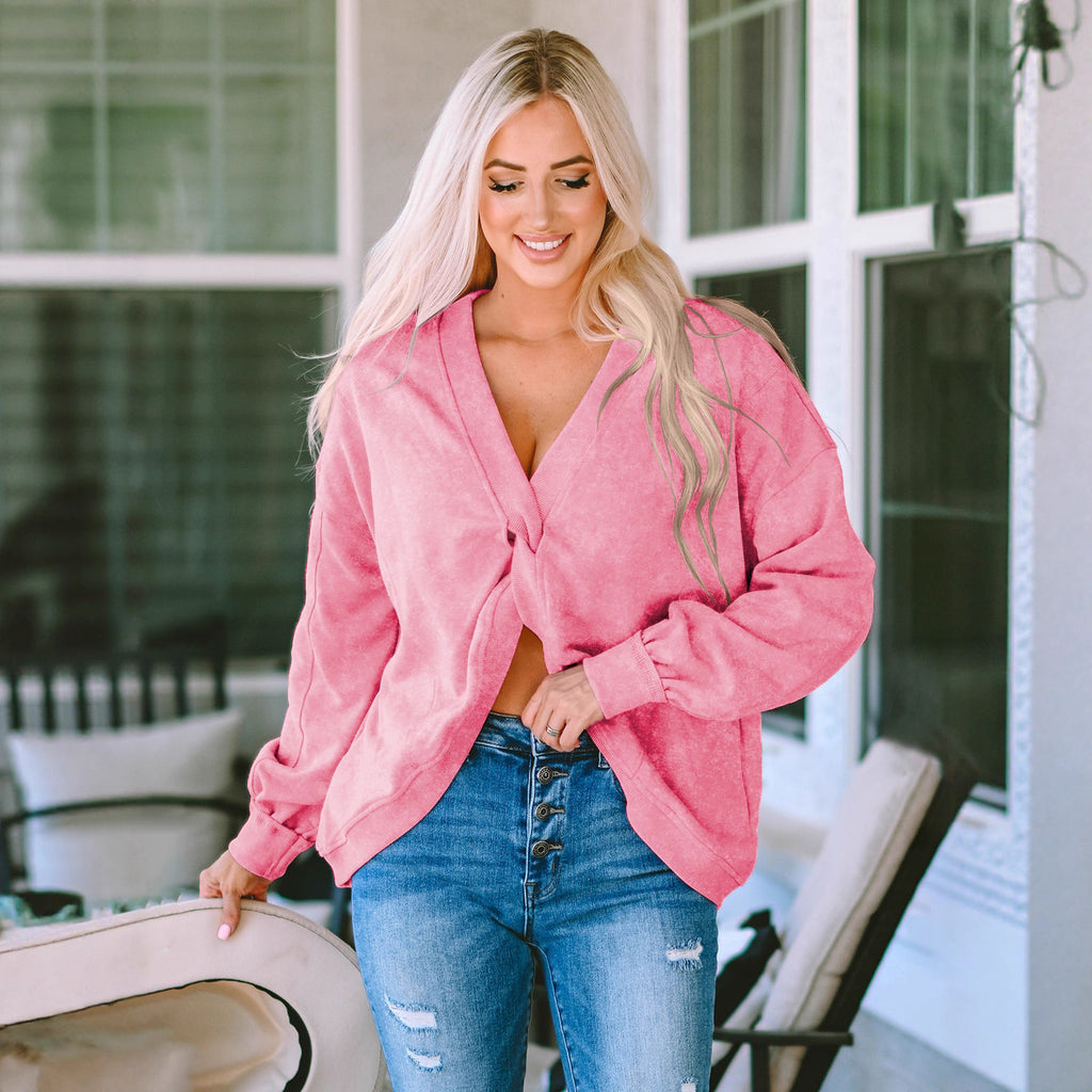 Personalized trendy jumper washed sweater