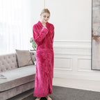 Thickened and extra long flannel pajamas, pineapple plaid pajamas