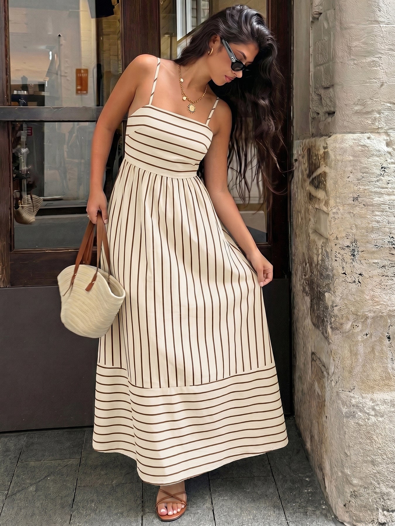 Vintage Vacation Suspender Halter Dress