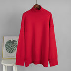 Solid color turtleneck knitted sweater