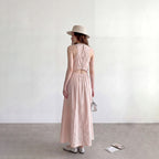 Back waist hollow sleeveless dress