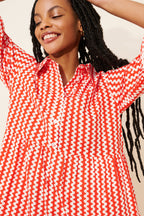 Printed shirt dress