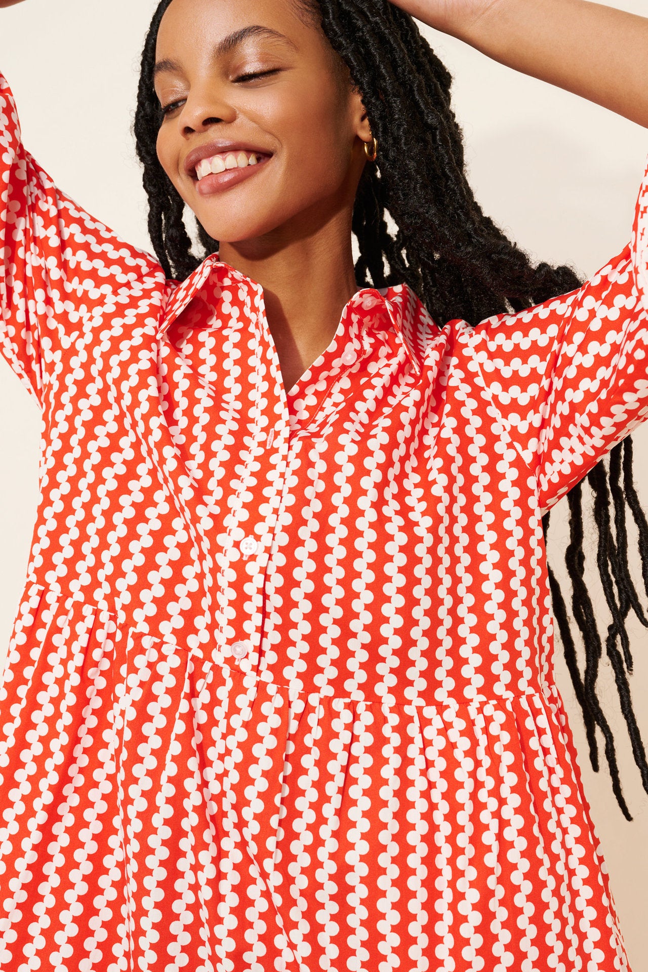 Printed shirt dress