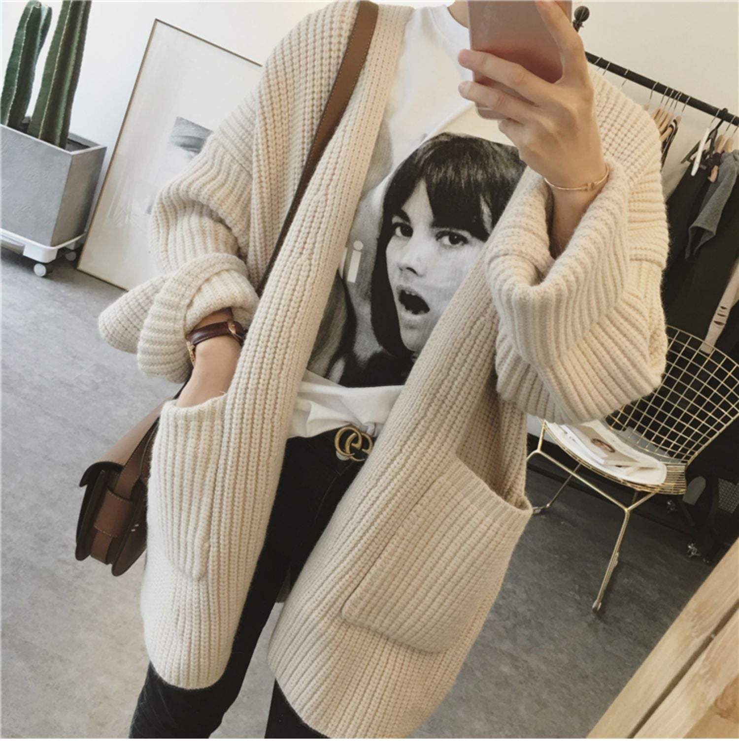 Oversized Longline Knit Cardigan Women ?¡ìC Loose Boho Sweater Coat for Fall Winter