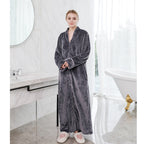 Thickened and extra long flannel pajamas, pineapple plaid pajamas