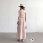 Back waist hollow sleeveless dress