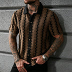 Shirt Vintage Checked Knitted Short Sleeve Shirt