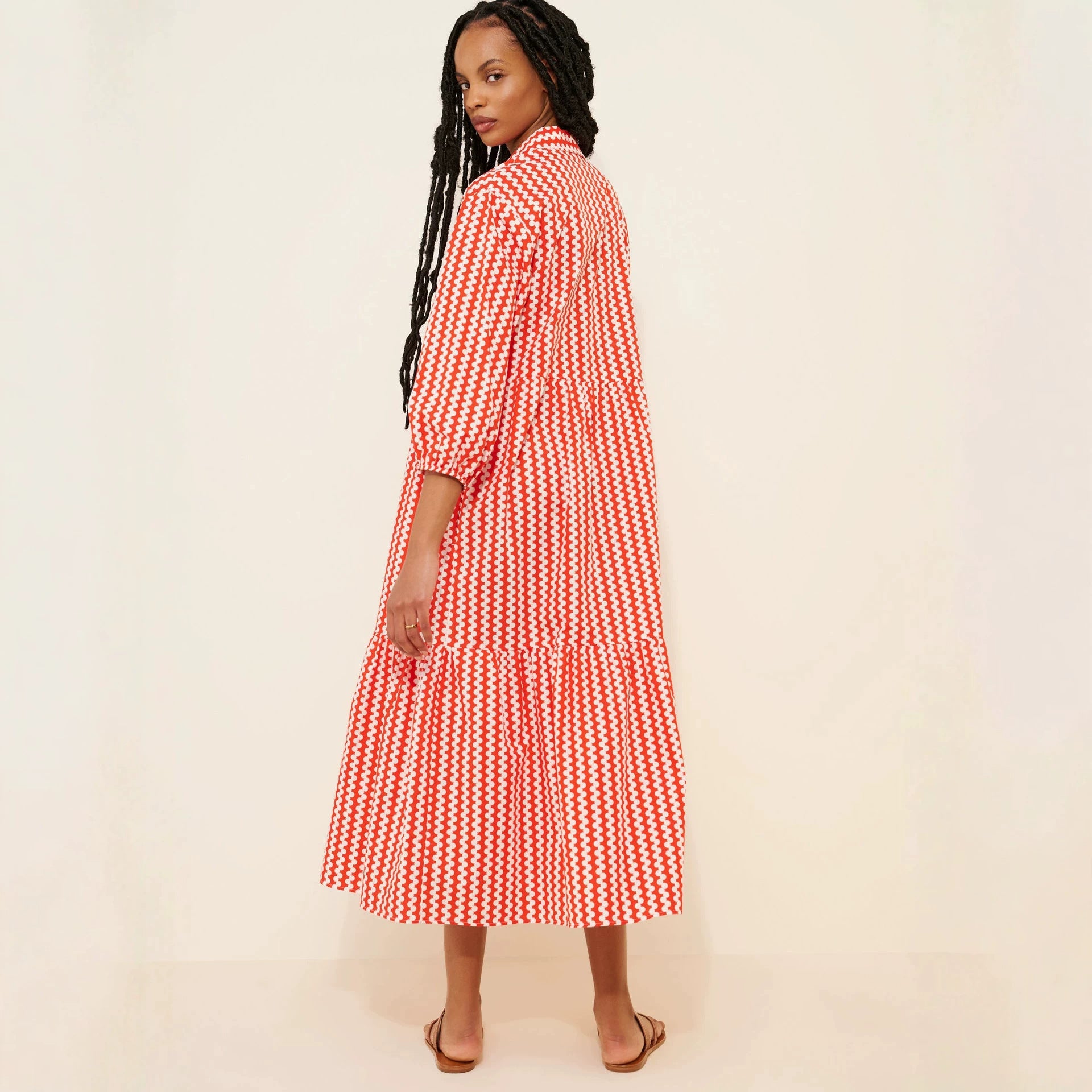 Printed shirt dress