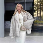 Fur fur long-sleeved cardigan top