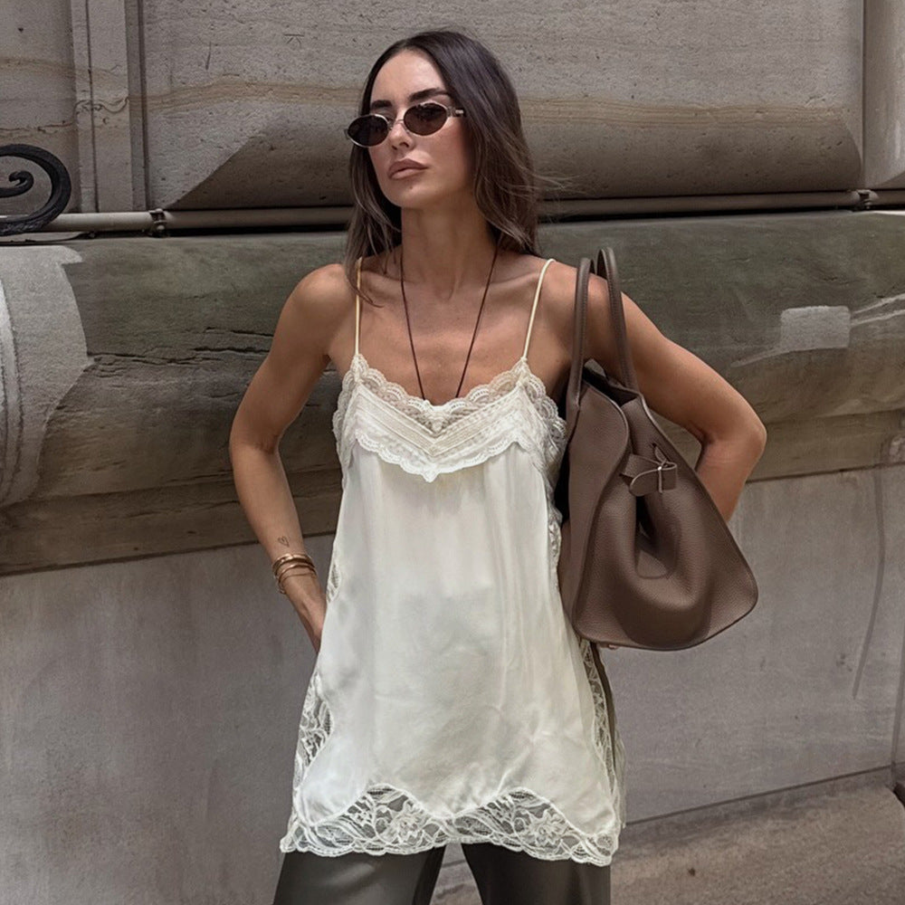 Lace sling vest top