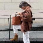 Casual brown loose jacket