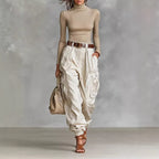 Multi-pocket tooling trousers for women