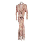 Lace up slim fit silk mulberry silk dress