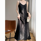 Silk mulberry silk suspender dress