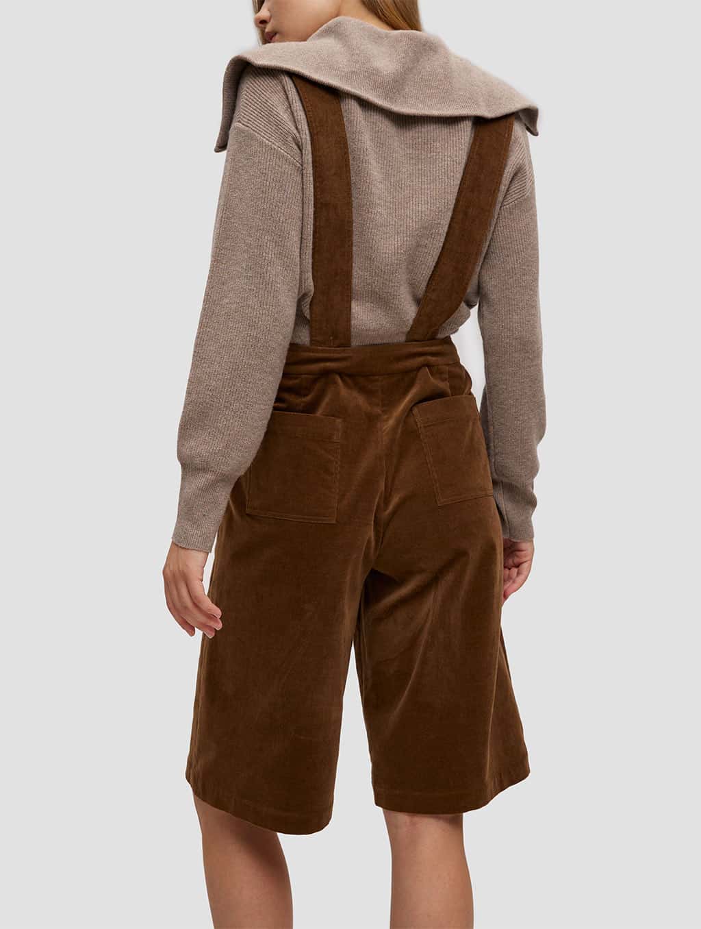 Overall Shorts - back- brown