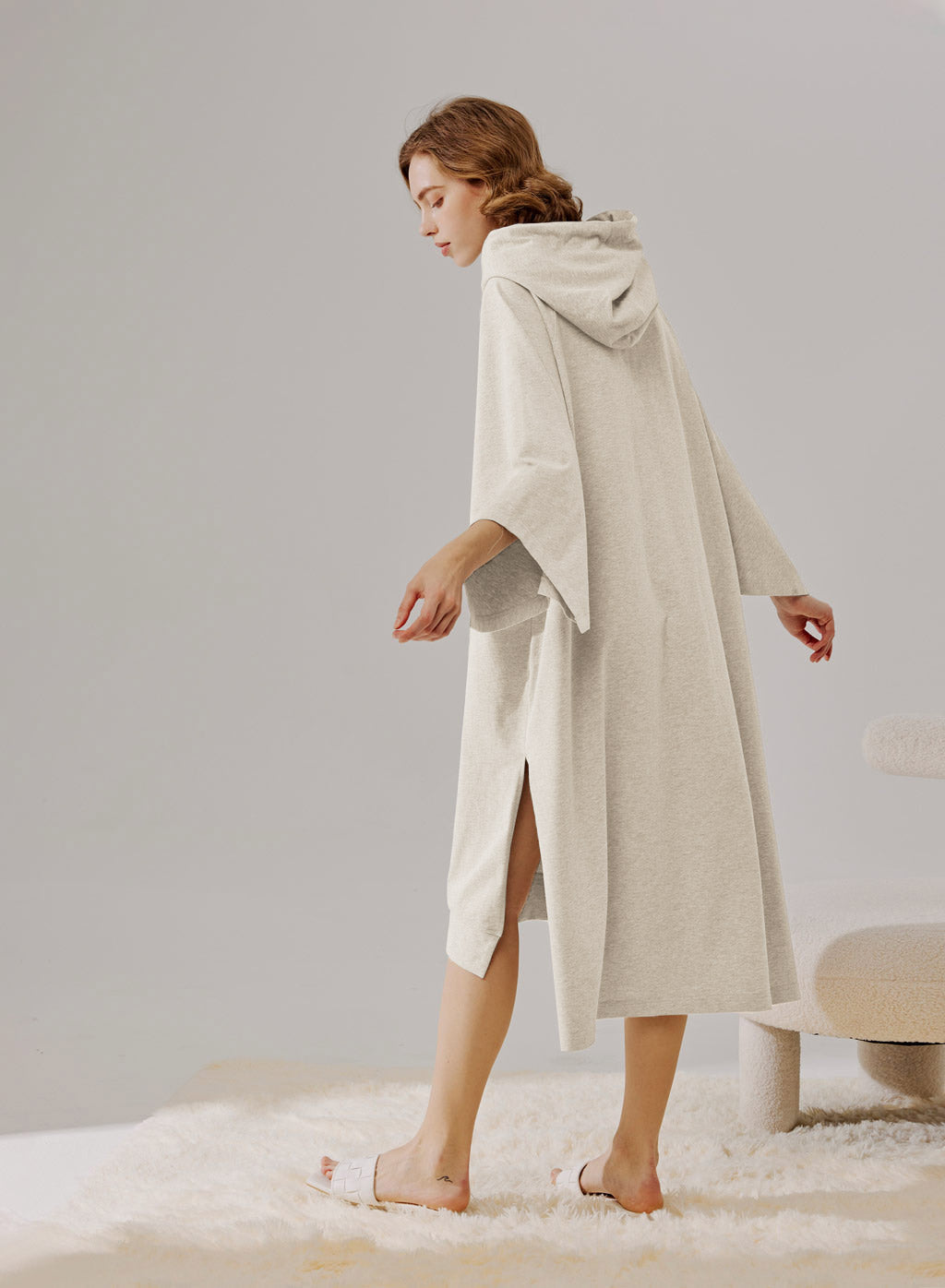 Oversized Hooded Cotton Dress