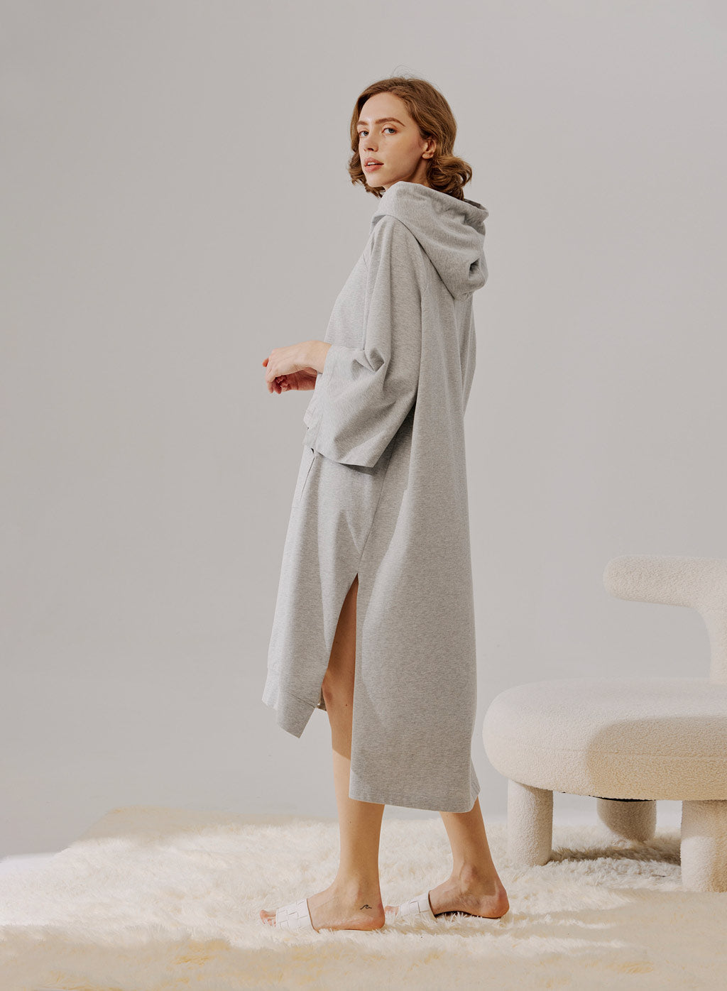 Oversized Hooded Cotton Dress