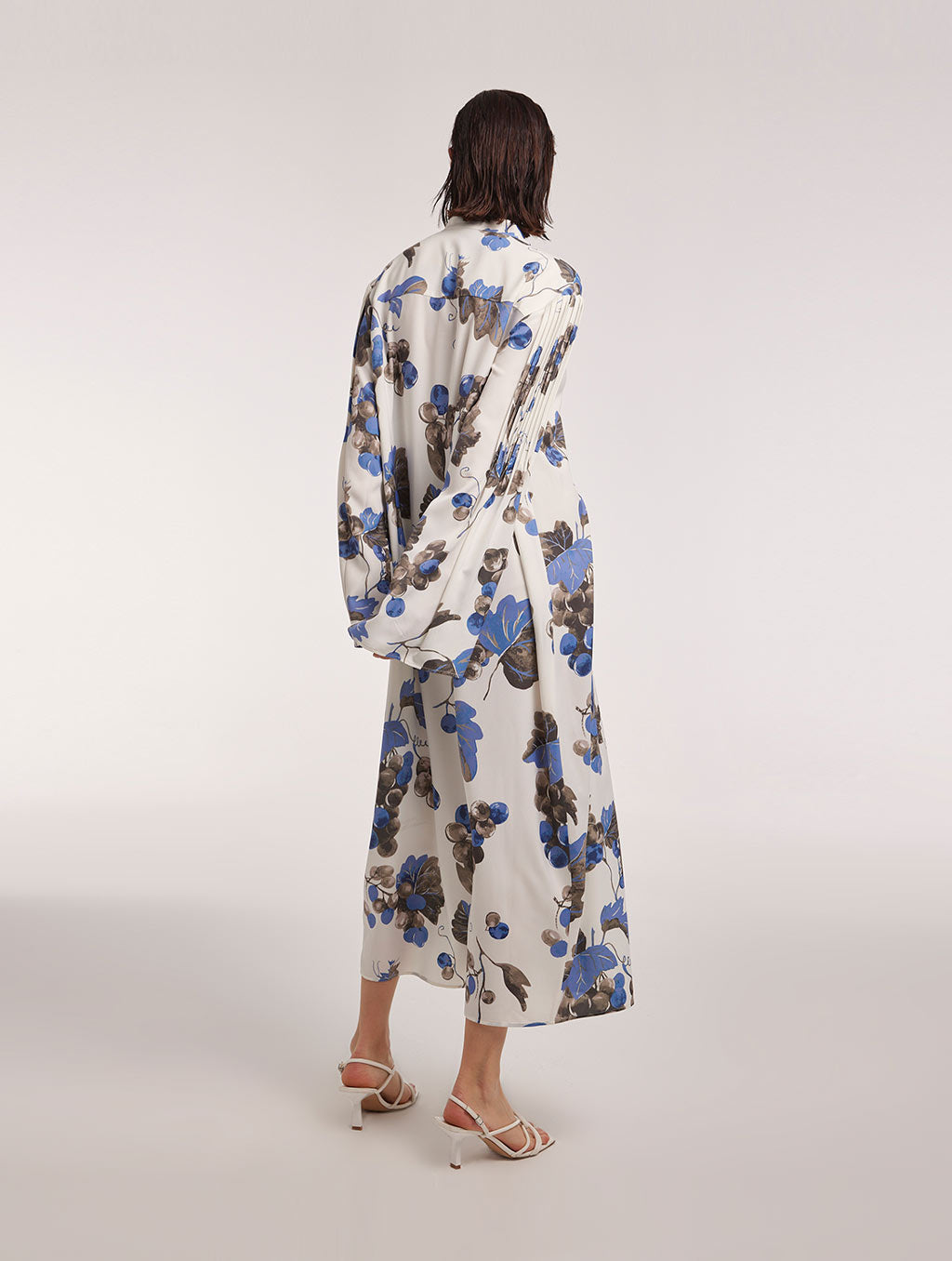 Printed Floral Pleated Maxi Dress