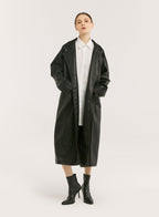 Relaxed Faux Leather Coat