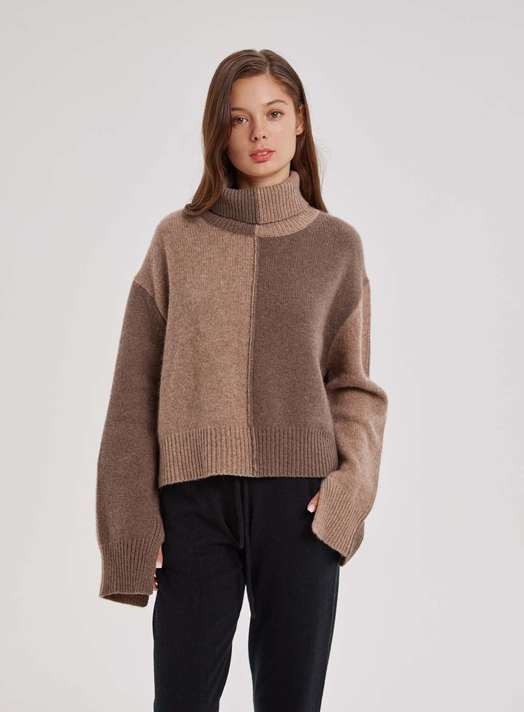 Relaxed High Neck Yak-Wool Sweater