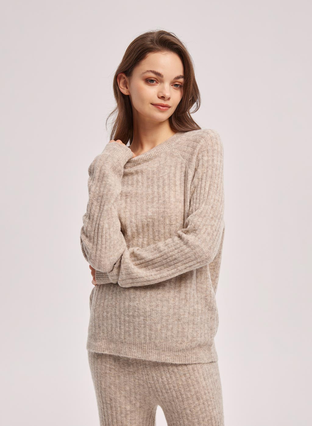 Relaxed Rib Knit Sweater
